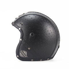 Dark Slate Gray open face handmade motorcycle helmet