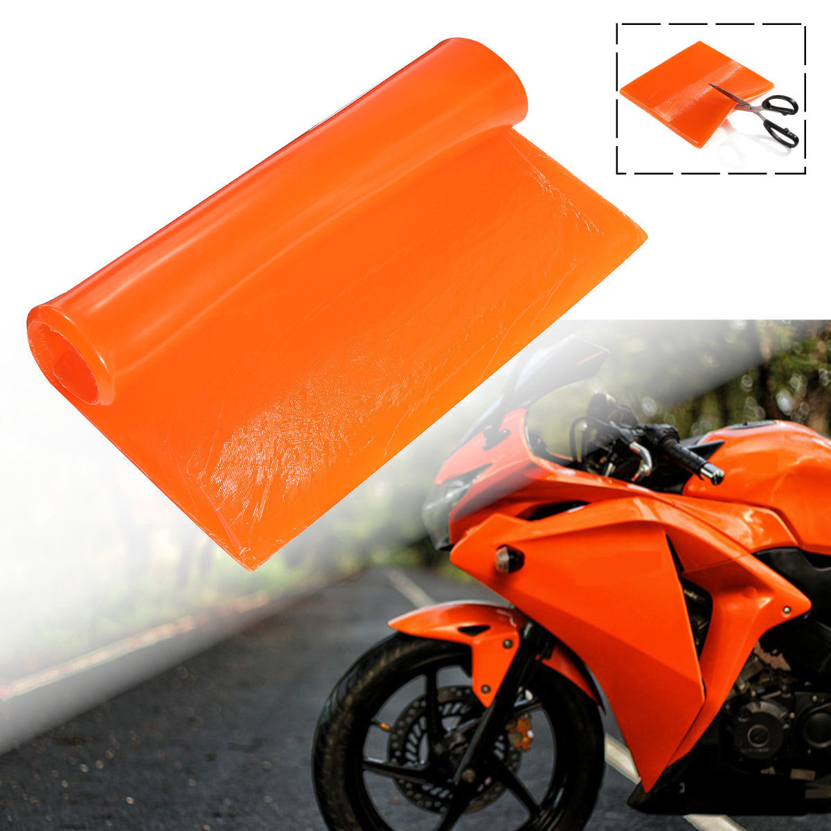 Dark Orange Cool Seat Cushion Gel Pad Shock Absorption Mat Comfortable Soft Orange Motorcycle ATV Office