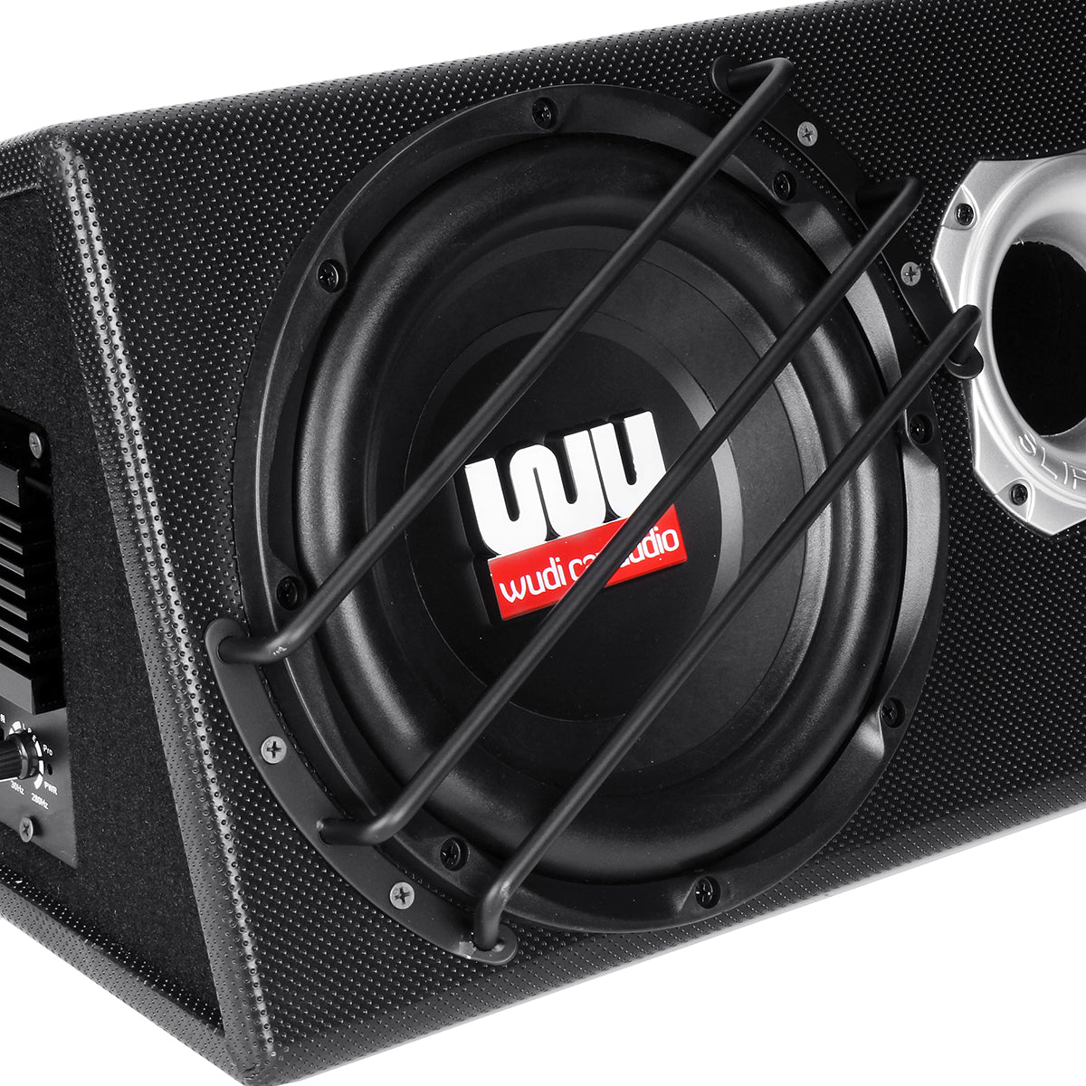 Black W10 Car Active Audio Stereo Subwoofer Powered Amplifier Enclosure Speaker With Wire 1100W 12V