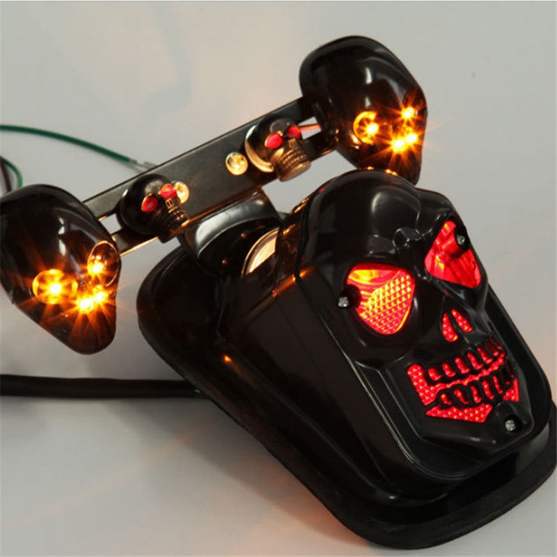 Black Motorcycle electric car accessories ABS material LED taillights Modified taillights (Black yellow light)