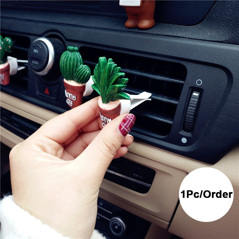Sienna Car Air Freshener Plants Perfume Vent Outlet Air Conditioning Fragrance Clip Cute Creative Ornaments Interior Auto Accessories