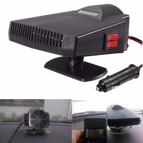 Black 12V 250W Car Heater Fan Demister Heating Cooling Fan Defroster Warm Air Blower