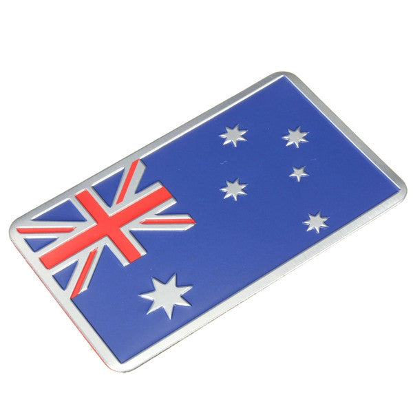 2Pcs Aluminum Alloy 3D Badge Austrlia Australian Flag Pattern Sticker Emblem Decoration - Auto GoShop