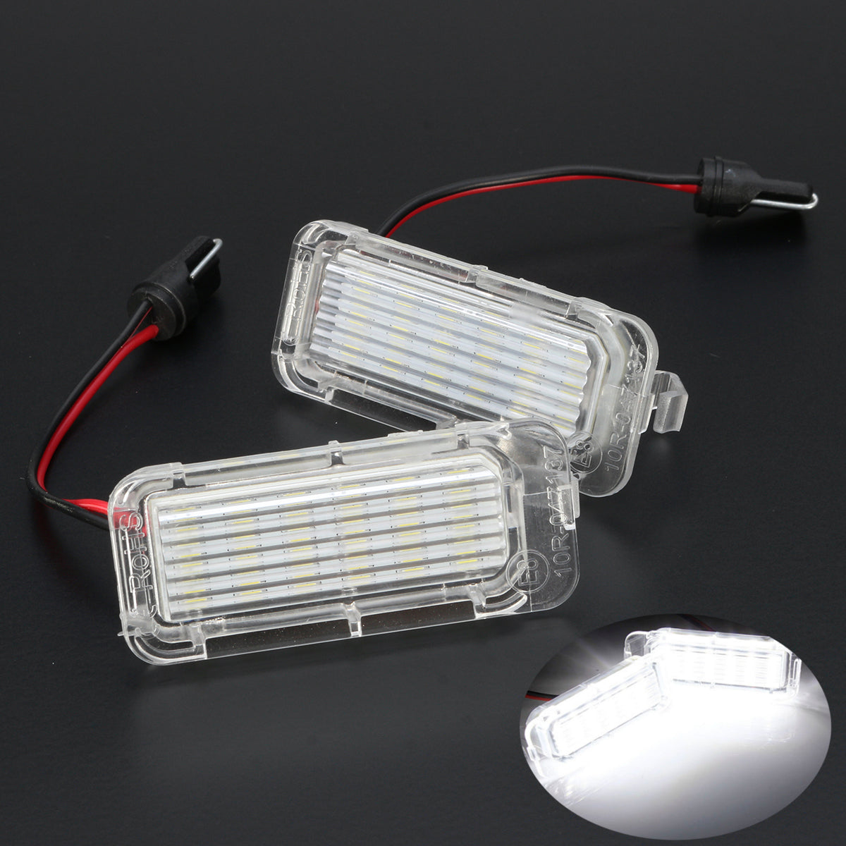 Gray 2Pcs LED Car License Plate Lights Bulbs for Ford Fiesta Focus Kuga C-MAX Mondeo