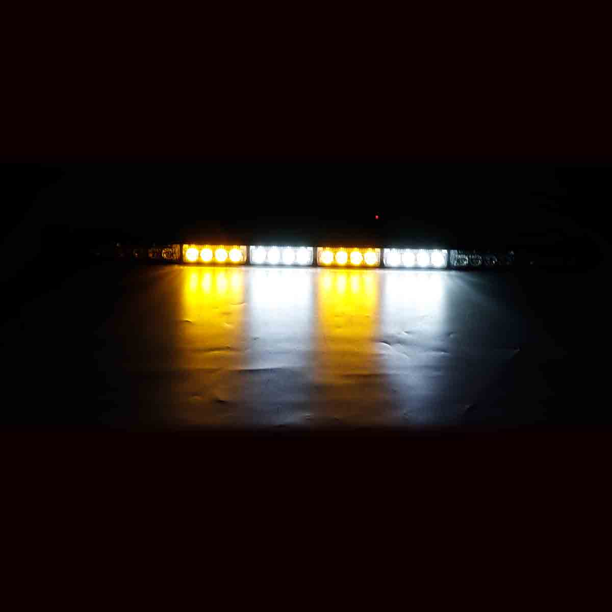 Yellow 35Inch 32 LED Warning Strobe Light Traffic Advisor Emergency Hazard Bar Amber+White
