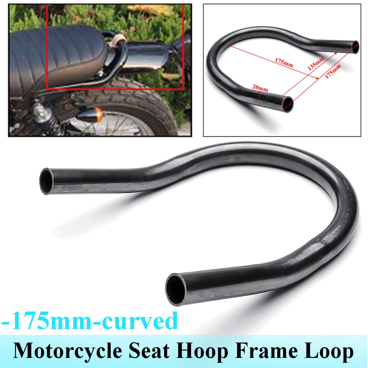 175/210/230mm Straight Curved Motorcycle Rear Seat Hoop Frame For Honda/Kawasaki/Yamaha/Suzuki - Auto GoShop