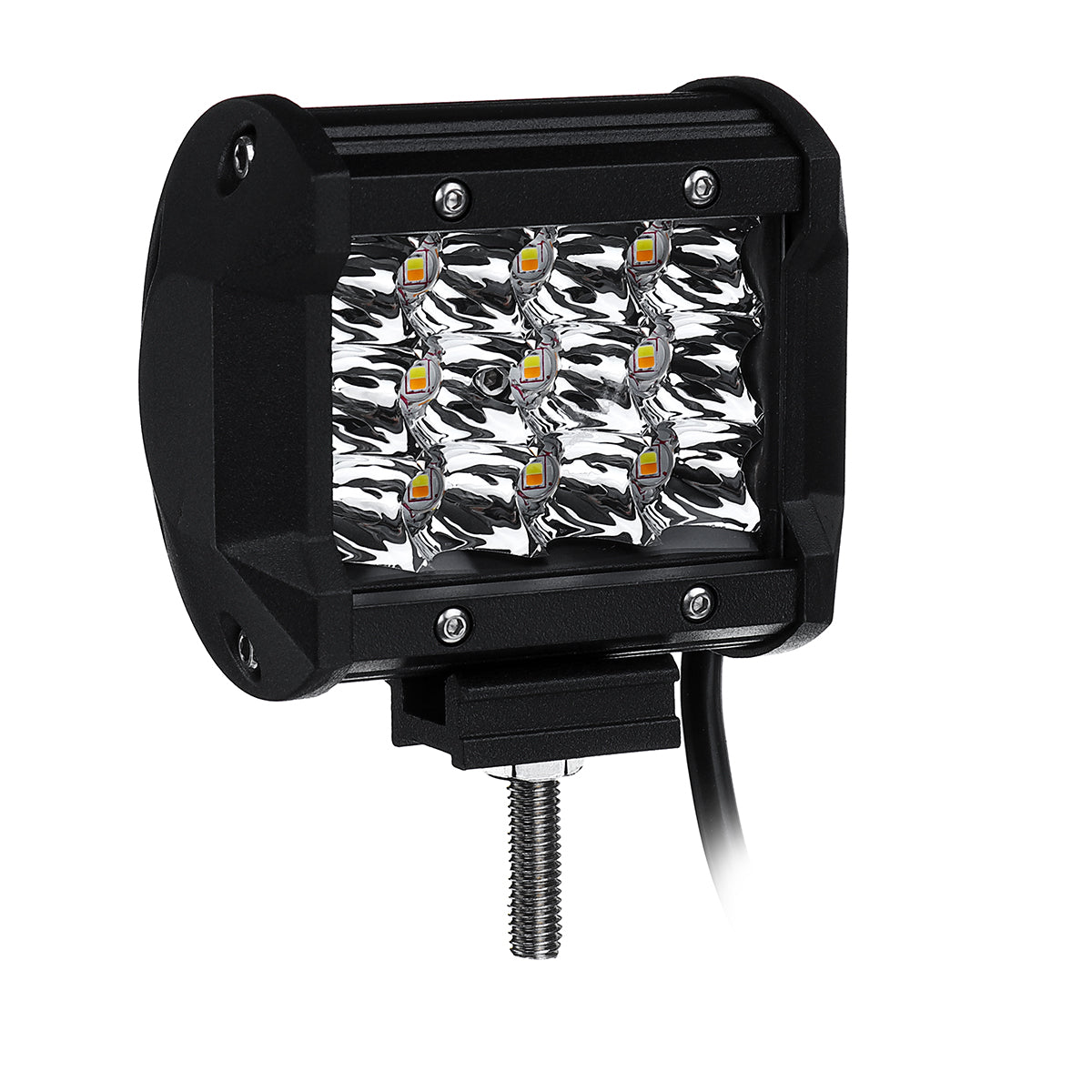 Black 3.5Inch 36W LED Work Light Bar Strobe Flash Lamp White+Amber Dual Color 10-30V for Offroad Truck SUV ATV