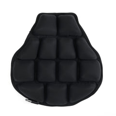 Black 3D Inflatable Air Seat Cushion Motorcycle Cruiser Touring Saddle Pressure Relief