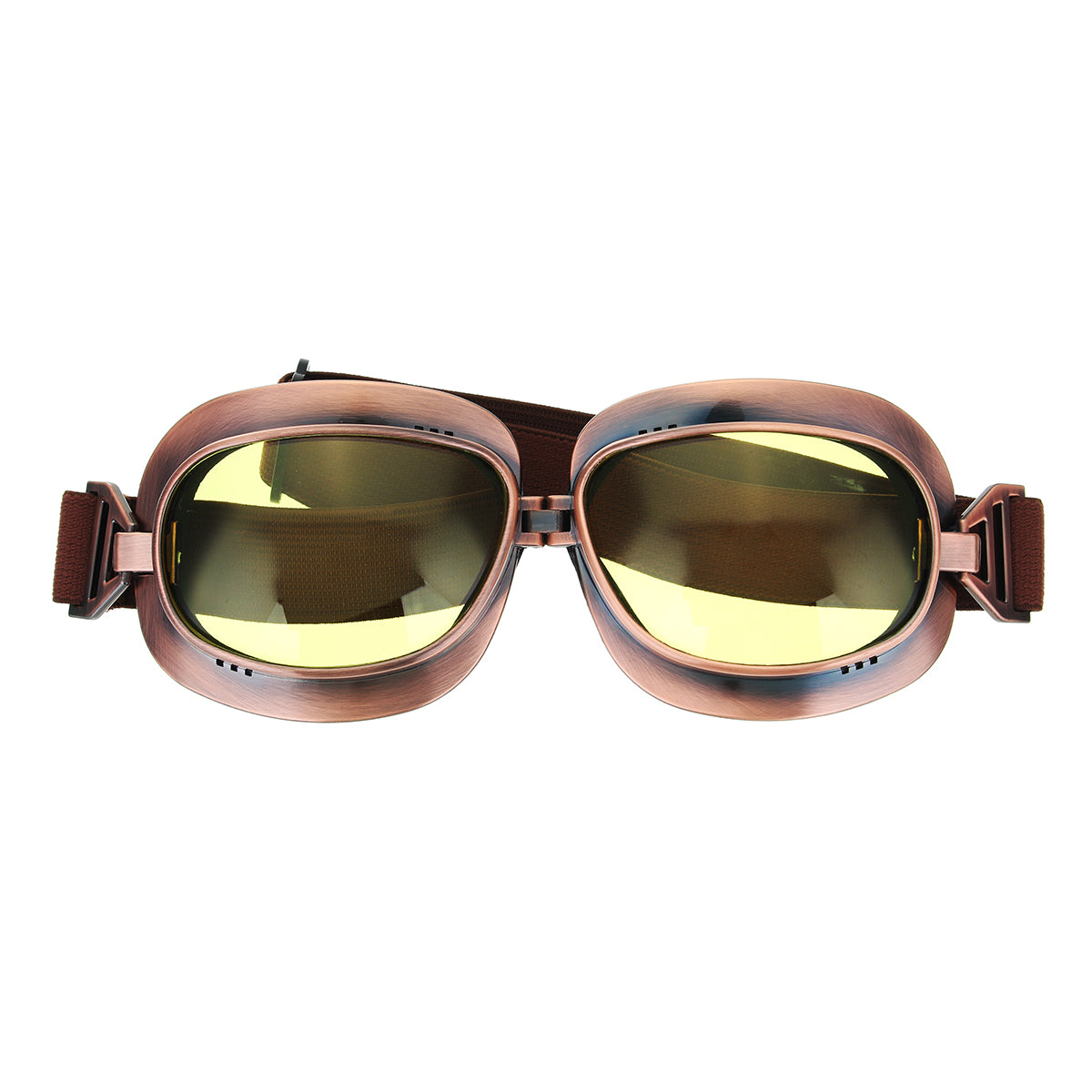Dark Olive Green Retro Motorcycle Goggles Vintage Windproof Riding Glasses Silver/Bronze Frame