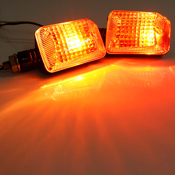 Sandy Brown Motorcycle Motor Bike Turn Signal Indicators Light Lamp Amber