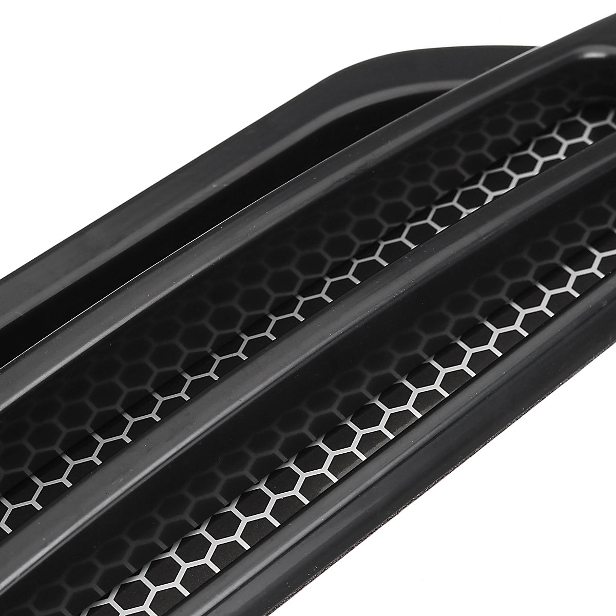 Black Pair Black Car Auto Side Air Flow Fender Stickers Intake Vent Grille Cover Decor