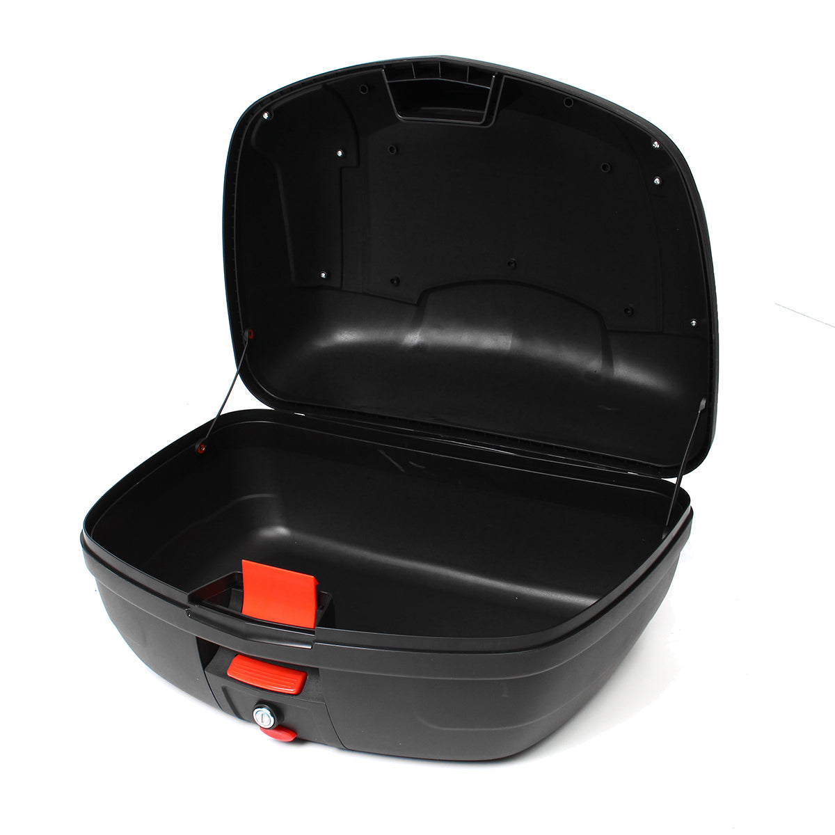 Black 52L Secure Latch Black Motorcycle Scooter Topbox Rear Storage Luggage Top Box