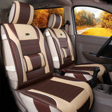 Luxury PU Leather Full Surround Car Seat Cover Cushion Pad with Headrest Waist - Auto GoShop