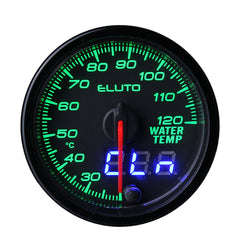 Black Eluto Universal Water Temperature Gauge Digital 10-color LED Display Car Meter 2inch 52mm