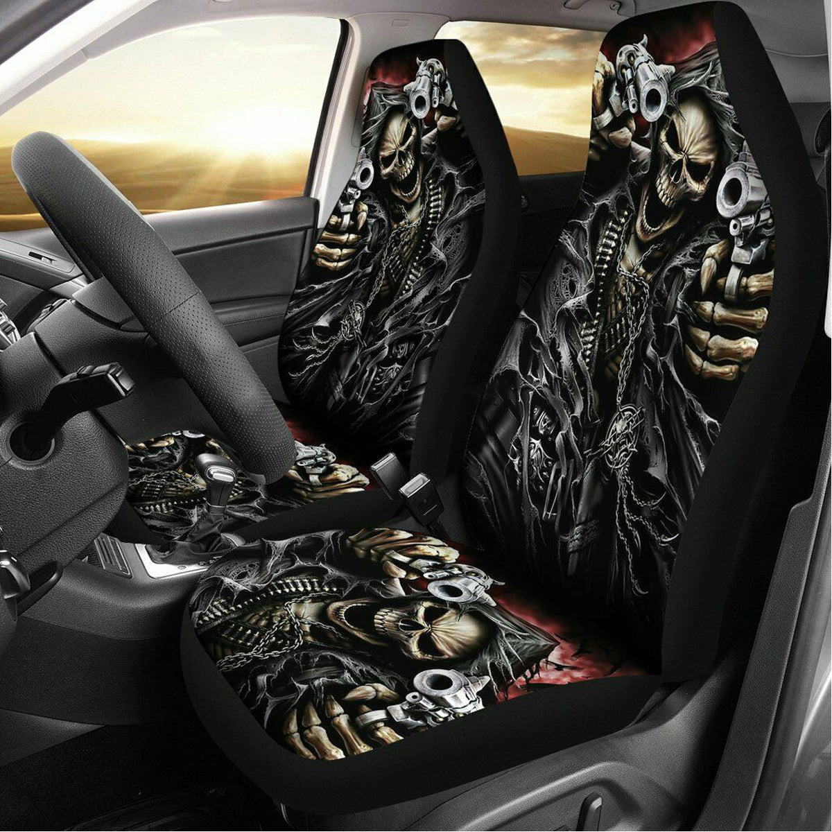 Black 5 Seats Full Set Car Seat Covers PU Leather For Interior Accessories