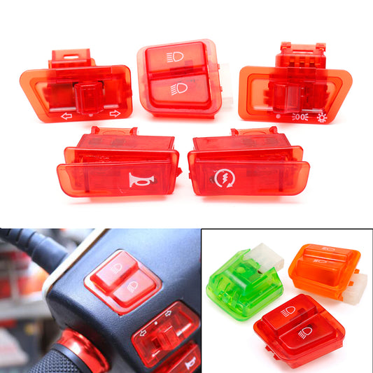 Orange Red Turn Signal Head Light Horn Dimmer Starter DIY Switch Button For GY6 50cc 125cc 150cc Moped Scooter