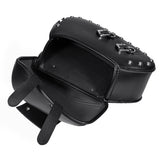 Black Pair Motorcycle PU Leather Side Saddlebags Luggage Saddle Bag Black For Harley