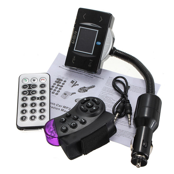 bluetooth Car Kit FM Transimittervs MP3 Player Steel Ring Wheel USB - Auto GoShop