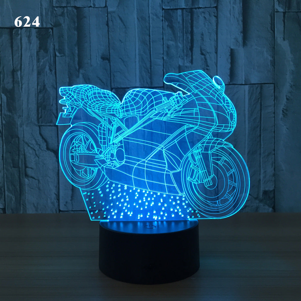 Royal Blue Motorcycle led desk lamp