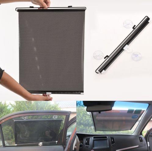 Retractable Car Windshield Visor Block Rear Window Mesh Curtain Sun Shade - Auto GoShop