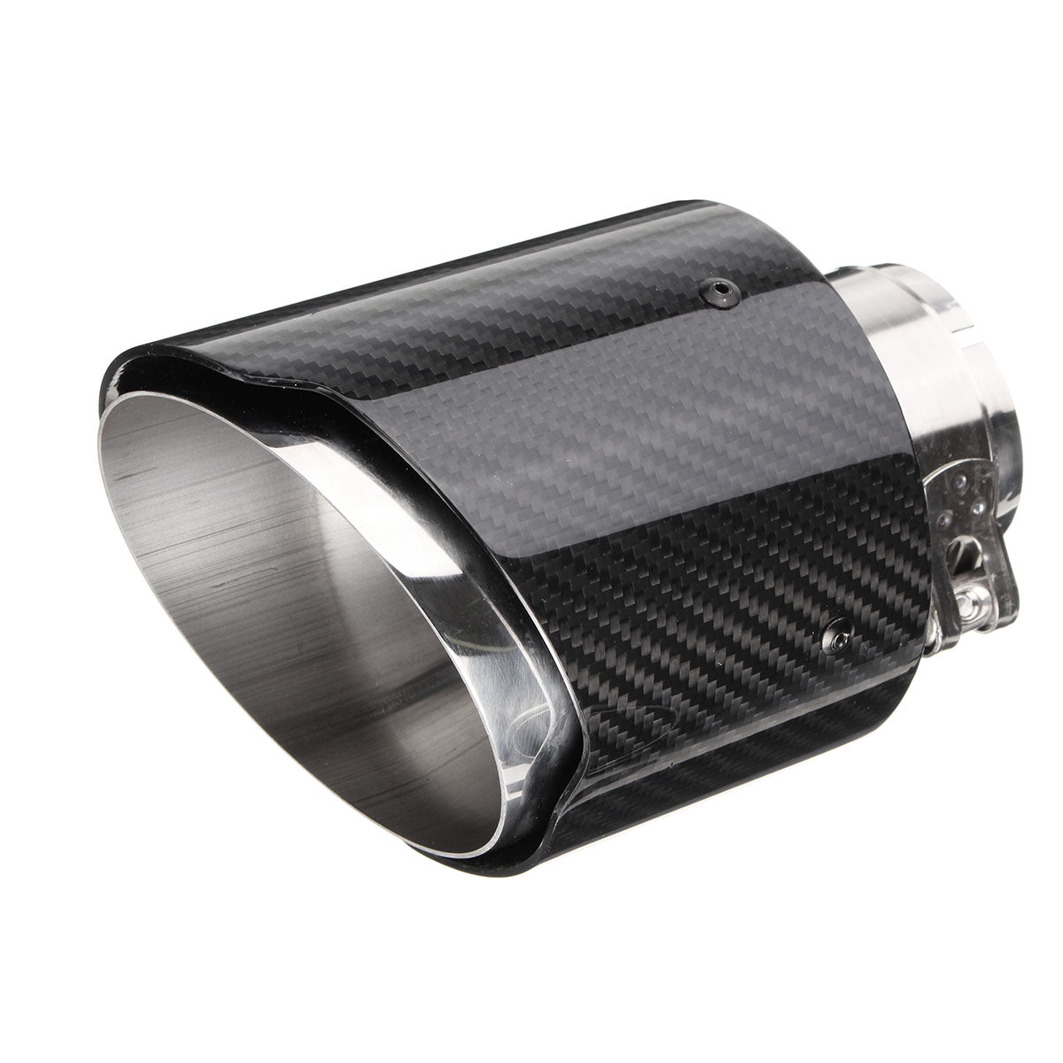 Slate Gray 2.6 Inch 66 to 114mm Universal Carbon Fiber Car Auto Exhaust Pipe Tail Muffler End Tip