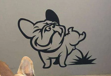 Rosy Brown Bulldog sticker (Black 15x7.5cm)