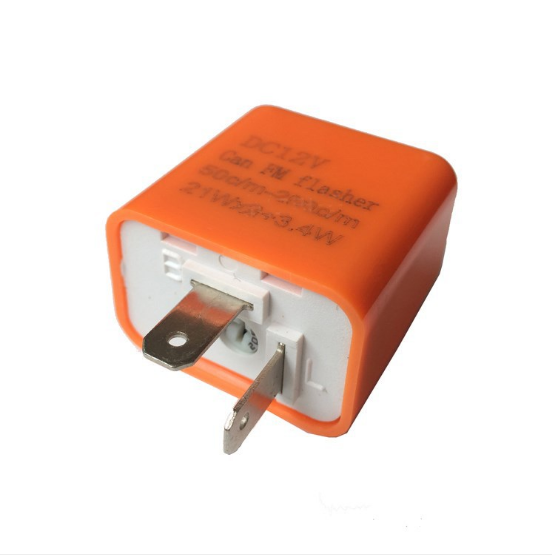 Chocolate 2 pin motorcycle adjustable flasher turn signal LED flash relay (Orange)
