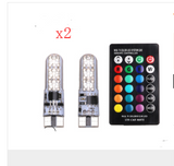 Gray Excellent pies T10 width lamp silica gel 5050-6SMD car LED colorful RGB lights flashing license plate lamp