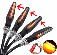Dark Slate Gray 2020 Newest 4x Universal flowing water flickering led motorcycle turn signals Indicators Flexible Blinkers Foldable Amber light lamp