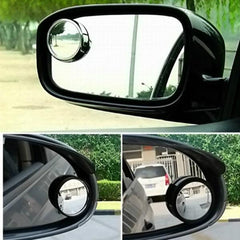 Car borderless small round mirror 360 degree reversing blind spot mirror convex mirror rear view rotating mirror glass small round mirror - Auto GoShop