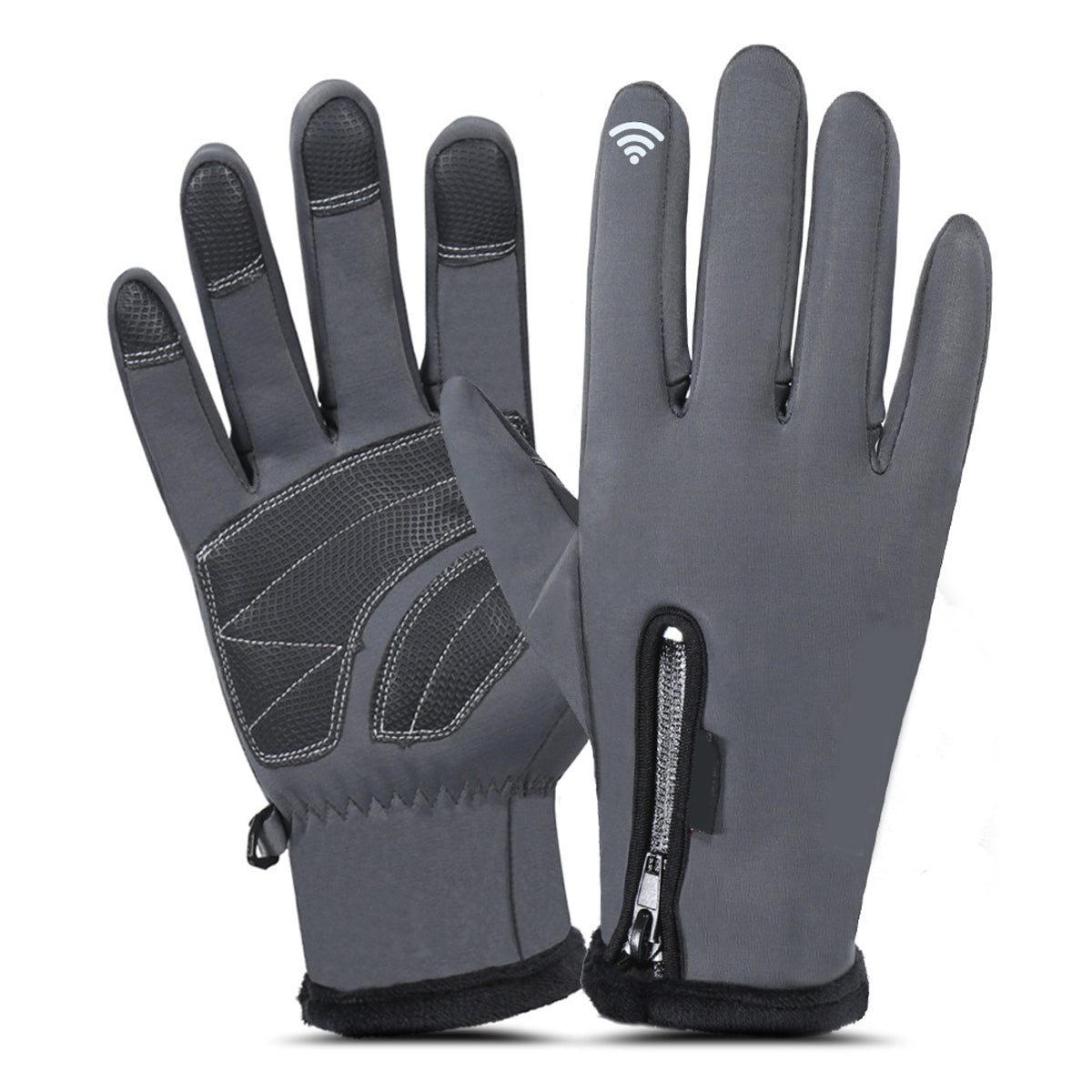 Dim Gray Men Women Winter Gloves Outdoor Sports Motorcycle Waterproof Windproof Antiskid Touch Screen