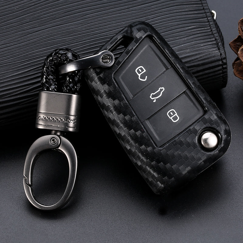 Carbon fiber key case protective case buckle - Auto GoShop