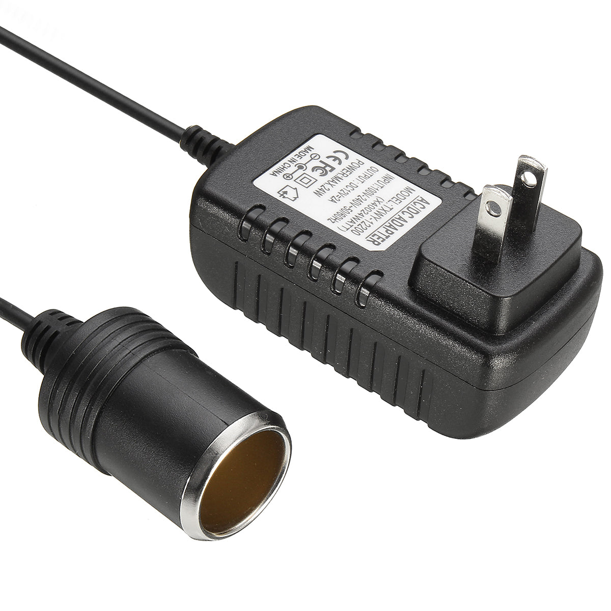 Dark Slate Gray AC 100-240V 2A to DC 12V Car Lighter Power Adapter Voltage Converter Power Supply Socket