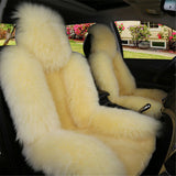 Car Seat Cover Wool Warm Universal Sheepskin Fur Front Seat Cushion Covers Auto - Auto GoShop