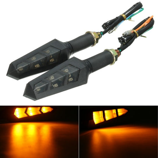Dark Slate Gray 12V LED Motorcycle Bike Turn Signal Indicator Light Turning Lamp Amber Universal