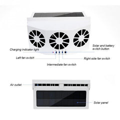 Lavender 3 Cooler Car Fan Solar Energy Cooling Vent Exhaust Portable Safe Auto