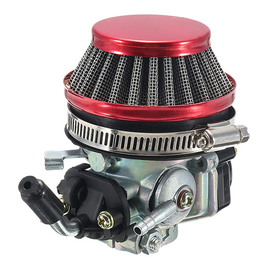 Dark Red Carb Carburetor with Air Filter Red For 49cc 50cc 60cc 66cc 80cc 2-Stroke Motorized Bike