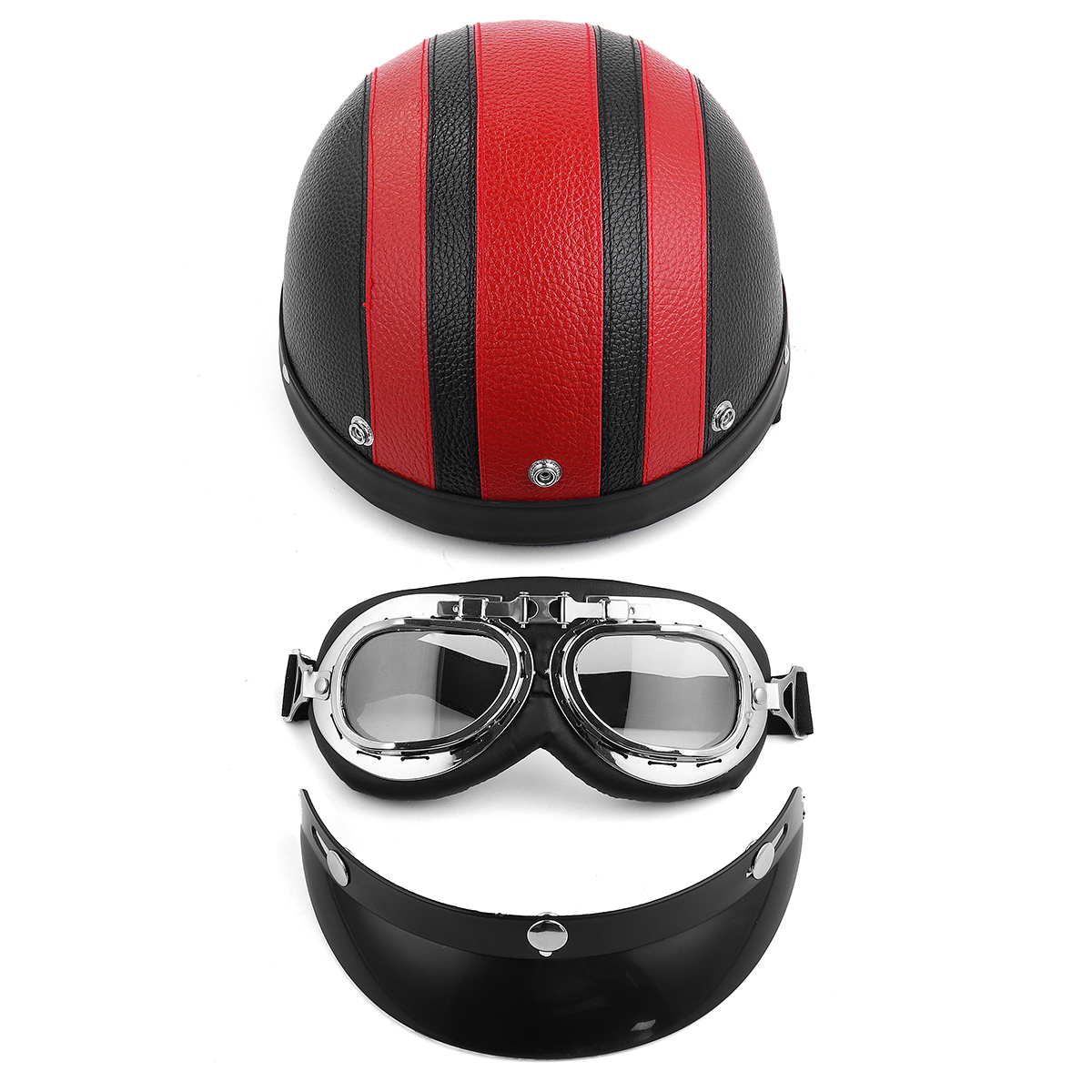 Full Face Motorcycle Helmet with Sunglasses Sun Shield Scarf Colorful Motorbike