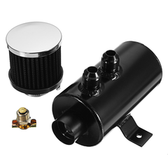 Black/Silvery 10 an Oil Catch Can with Breather Filter Brushed Baffled Aluminum Pump