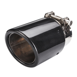Car Exhaust Tip Glossy Black Carbon Fiber End Pipe Muffler Universal 80Mm 101Mm - Auto GoShop