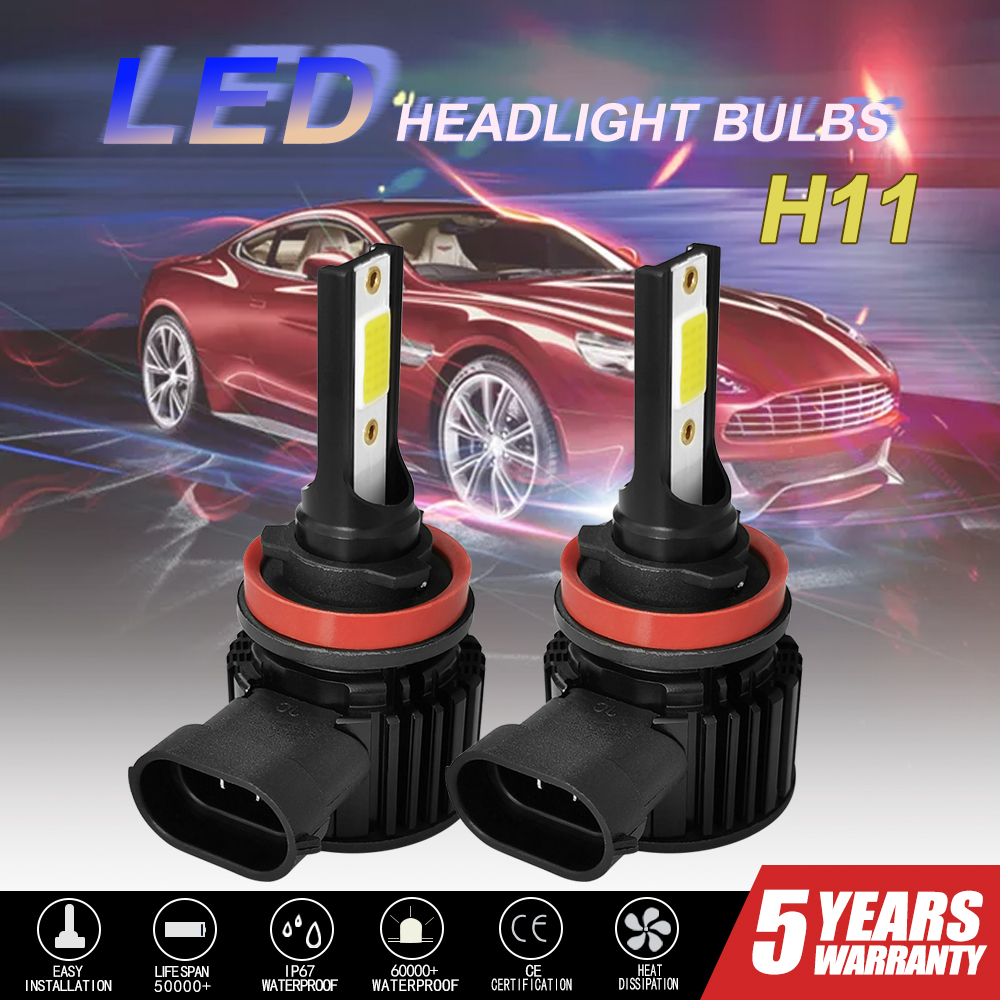 2PCS 22W 9V-36V LED Car Headlight Bulbs Front Lamp 6000K White 8000LM Waterproof H7 H11 9005 9006