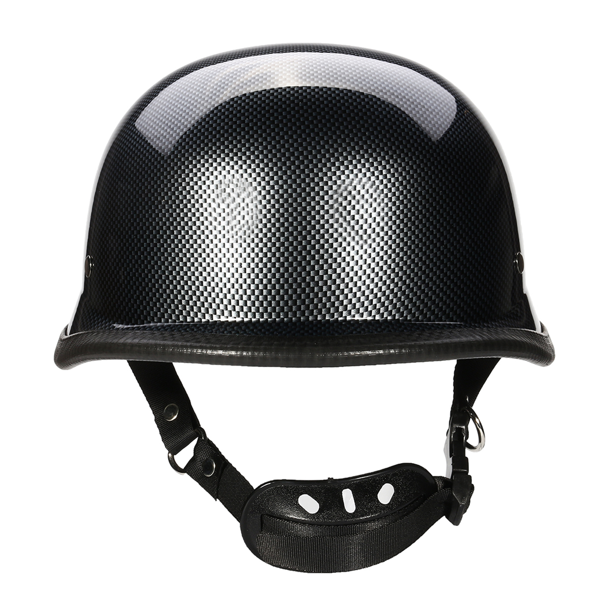 DOT German Motorcycle Carbon Fiber Half Face Helmet Chopper Cruiser Biker M/L/XL - Auto GoShop