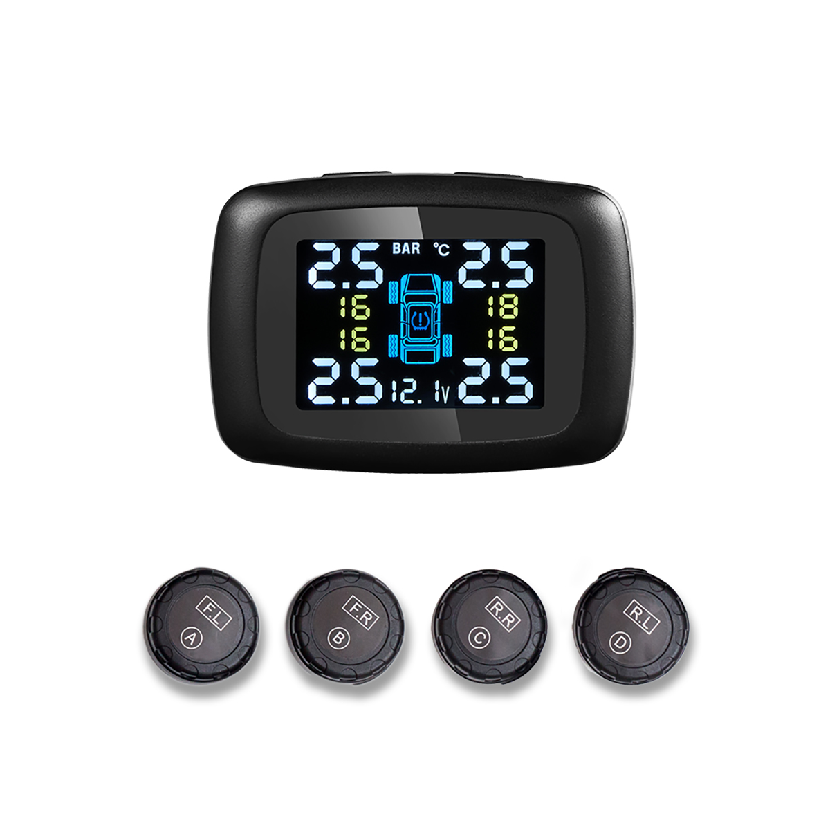 LCD 433.92Mhz TPMS Wireless Tire Tyre Pressure Monitor Monitoring System + 4 Sensors IP67