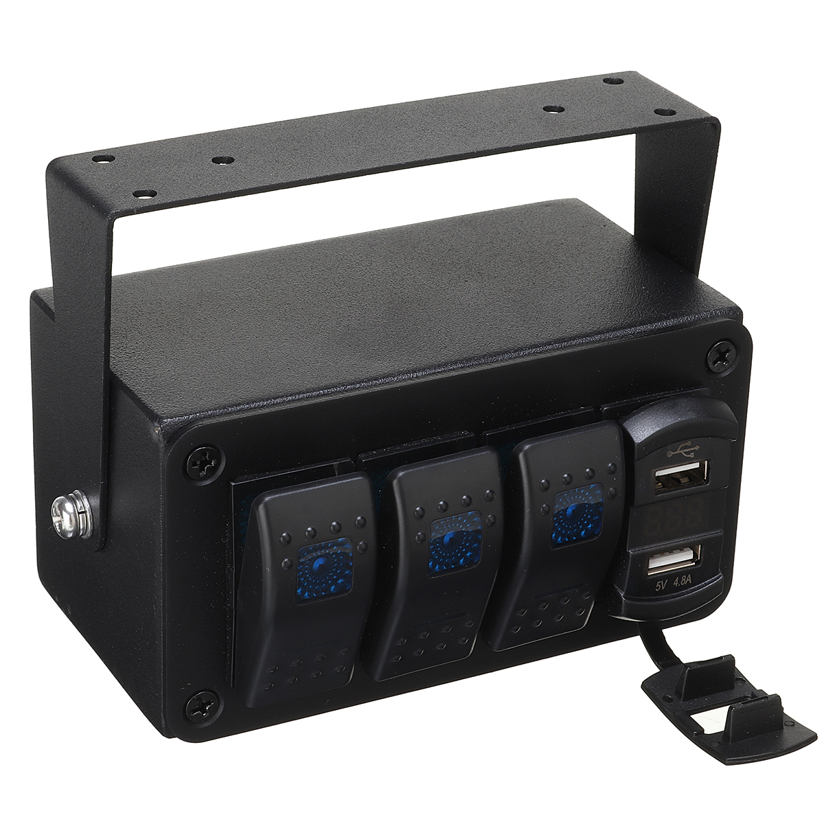 3 Gang Toggle Rocker Switch Panel USB LED Light for Car Marine Boat RV Truck