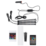 4In1 RGB 48LED Car Interior Atmosphere Decor Light Strip APP Music Bluetooth Lam - Auto GoShop