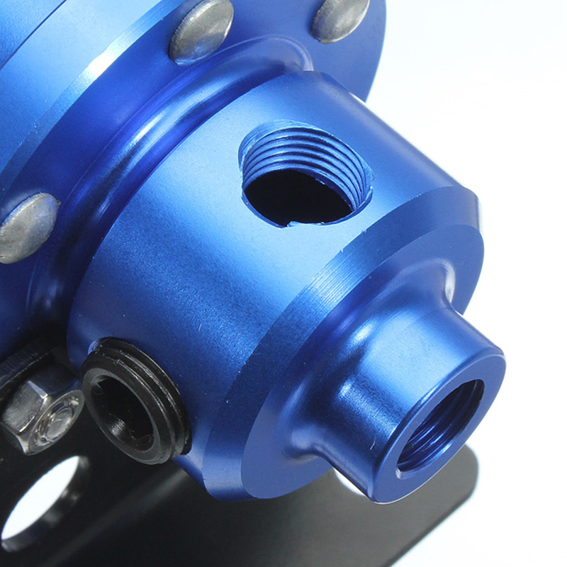 Adjustable Fuel Pressure Regulator with Filled Oil Gauge Aluminum Blue