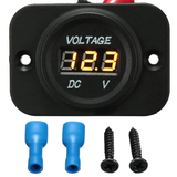 12V-24V Waterproof LED Volt Meter Voltage Gauge for Motorcycle Car Boat Marine