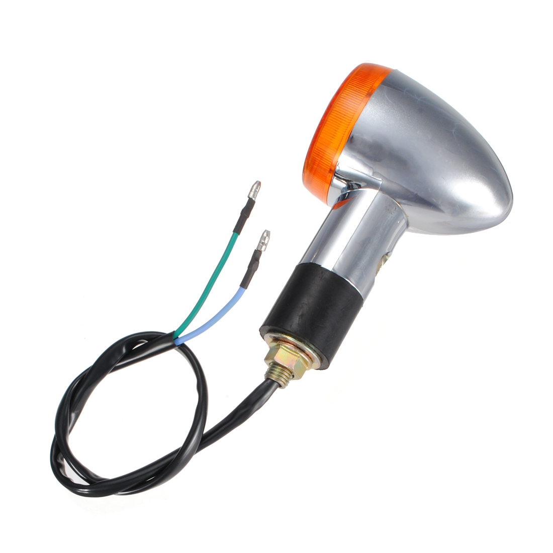Chrome Bullet Mini Universal Motorcycle Amber Turn Signal Lights Bulb Indicator
