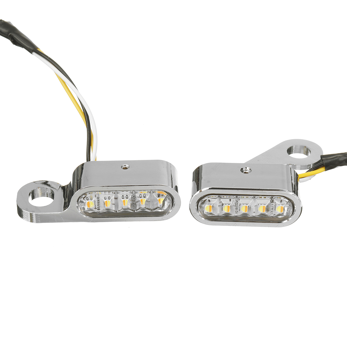 2Pcs 10 LED Plating Shell Mini Turn Light Handlebar Turn Signal Motorcycle Accessories