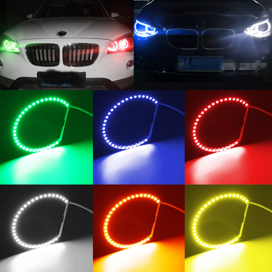 AMBOTHER 4PCS LED Angel Eyes Lights RGB Halo Ring with Remote Control for BMW E36 E38 E39 E46 M3